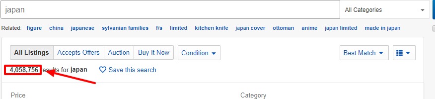 ebayでの日本製品